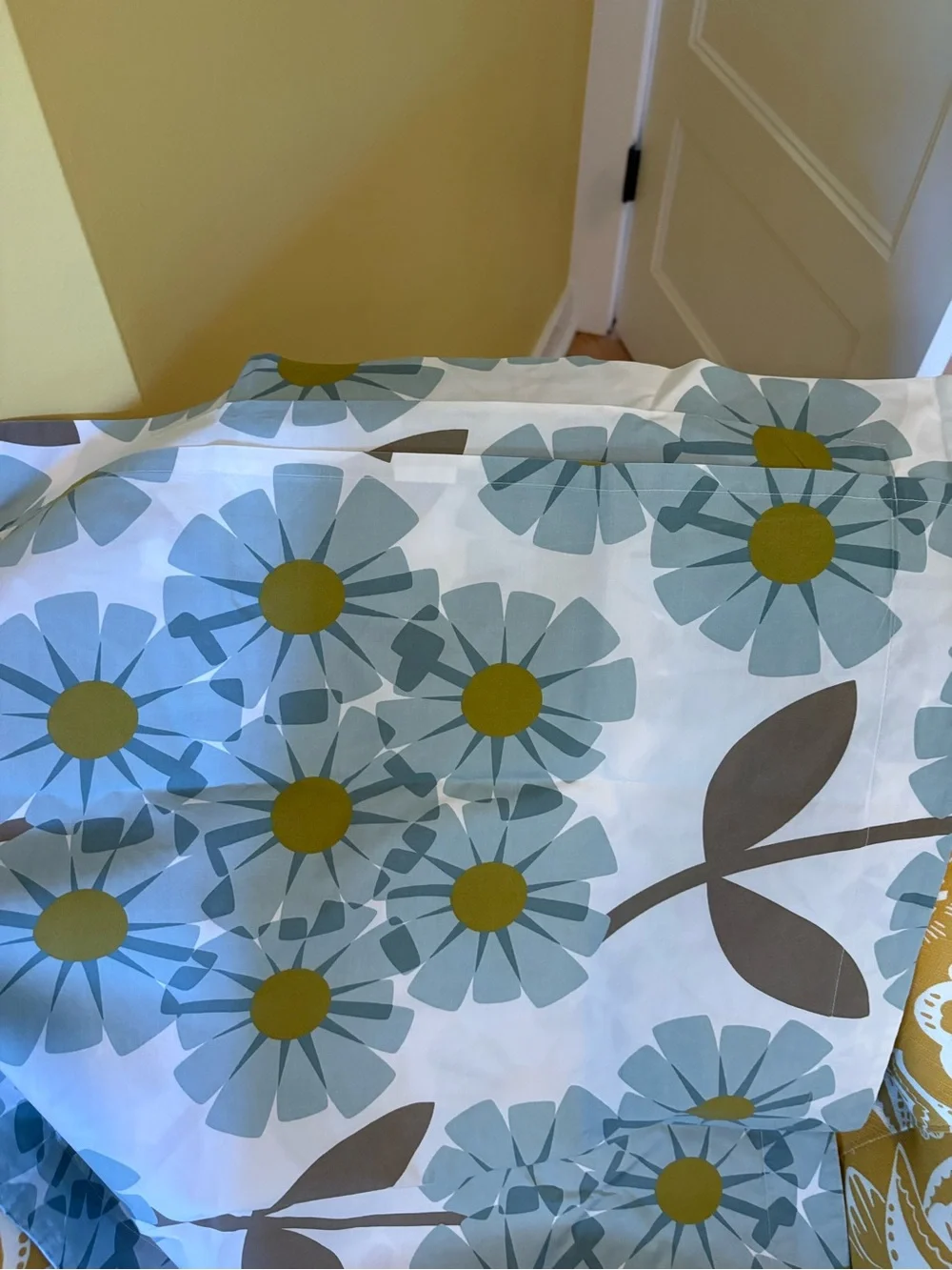 Orla Kiely Rhododendron Cerulian Blue Pair Floral Pillow Shams EUC